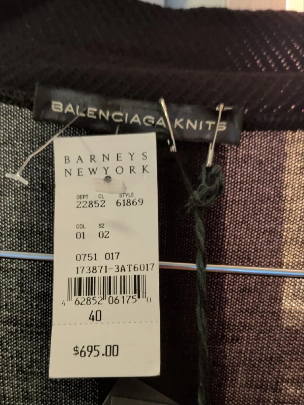 Balenciaga Black Long Open-Front Knit Duster